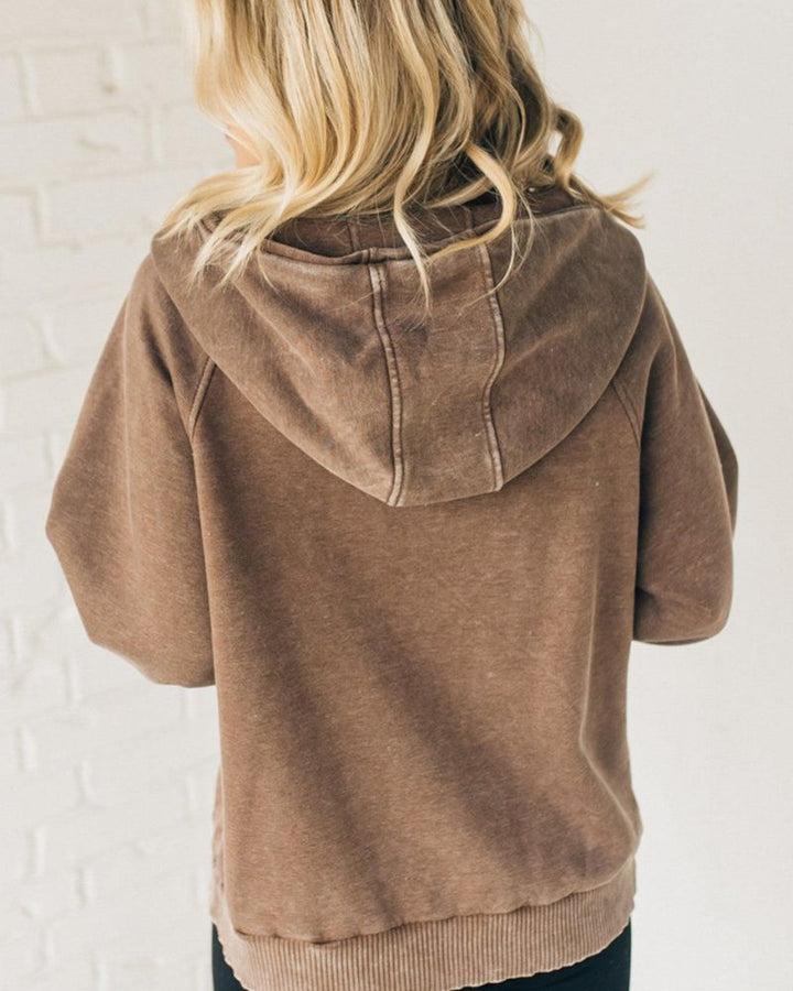 Clare - Sweat à Capuche en Fleece Lavé à l'Acide