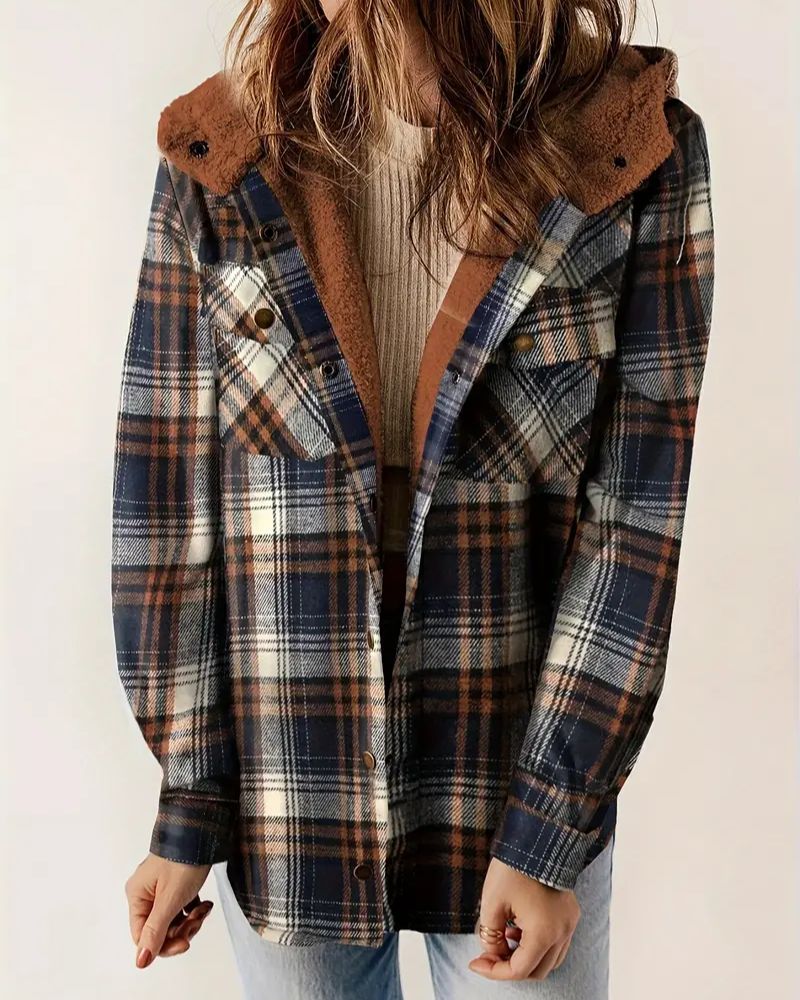 Nayla - Veste à carreaux avec doublure en Sherpa confortable
