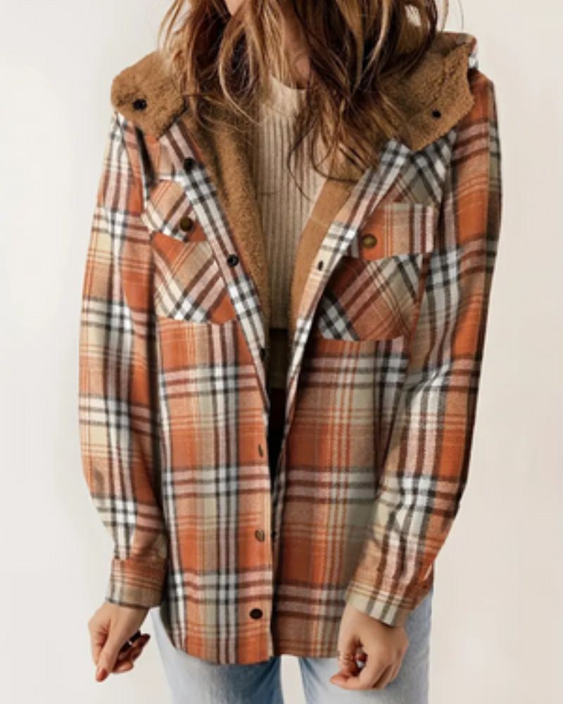 Nayla - Veste à carreaux avec doublure en Sherpa confortable