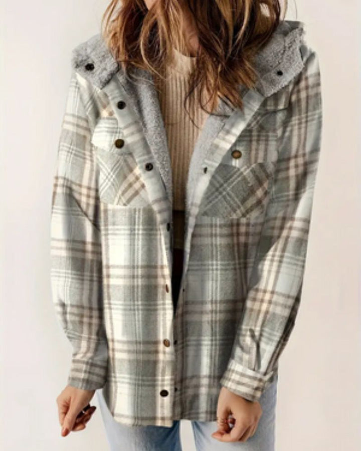 Nayla - Veste à carreaux avec doublure en Sherpa confortable