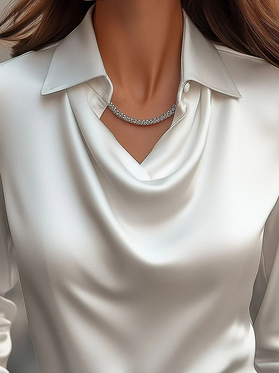 Donna | Blouse Femme Élégante à Col Drapé Chic pour Femme