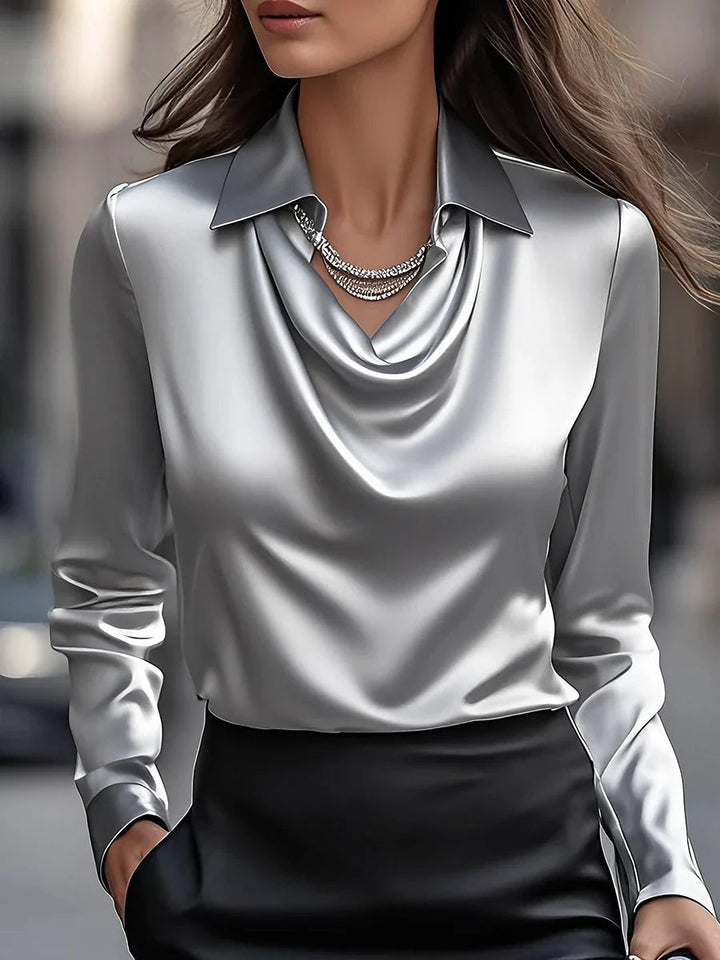 Donna | Blouse Femme Élégante à Col Drapé Chic pour Femme