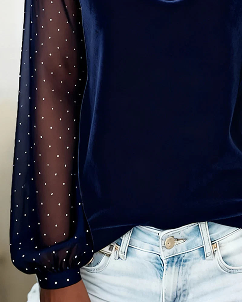 Amelia | Élégante Blouse Femme Chic avec Manches Semi-Transparentes