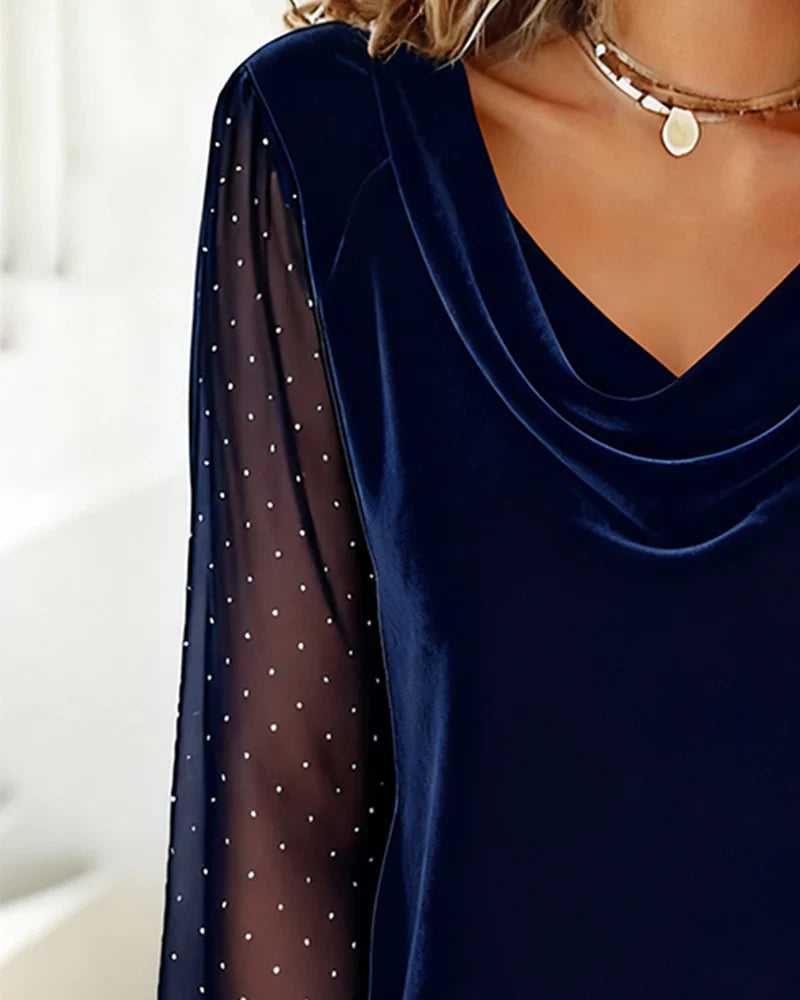 Amelia | Élégante Blouse Femme Chic avec Manches Semi-Transparentes