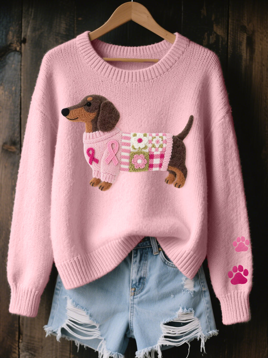Naoni | Pull Femme Douillet avec Motif de Teckel pour un Style Unique