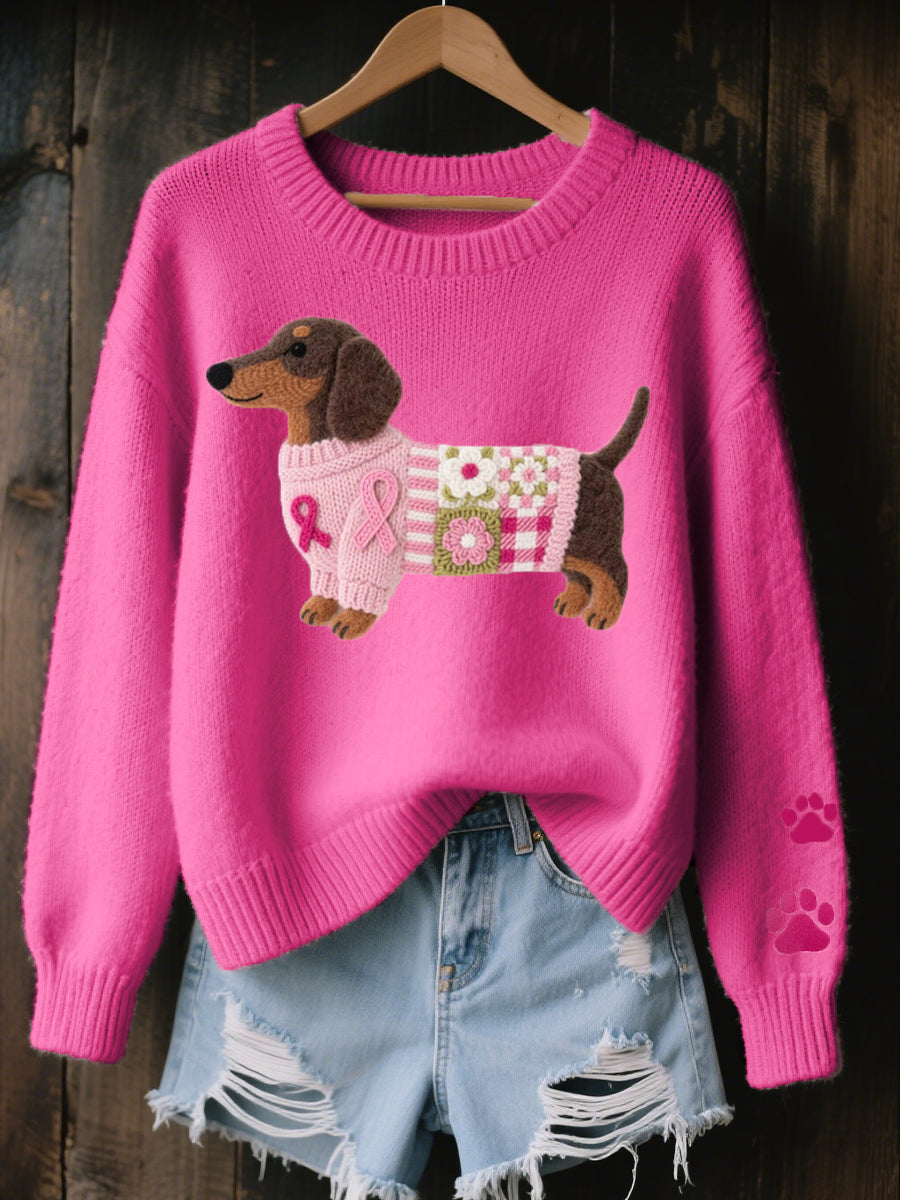 Naoni | Pull Femme Douillet avec Motif de Teckel pour un Style Unique