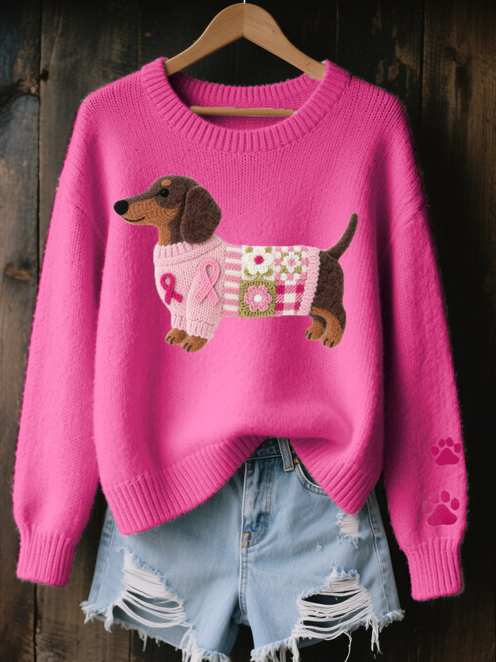 Naoni | Pull Femme Douillet avec Motif de Teckel pour un Style Unique
