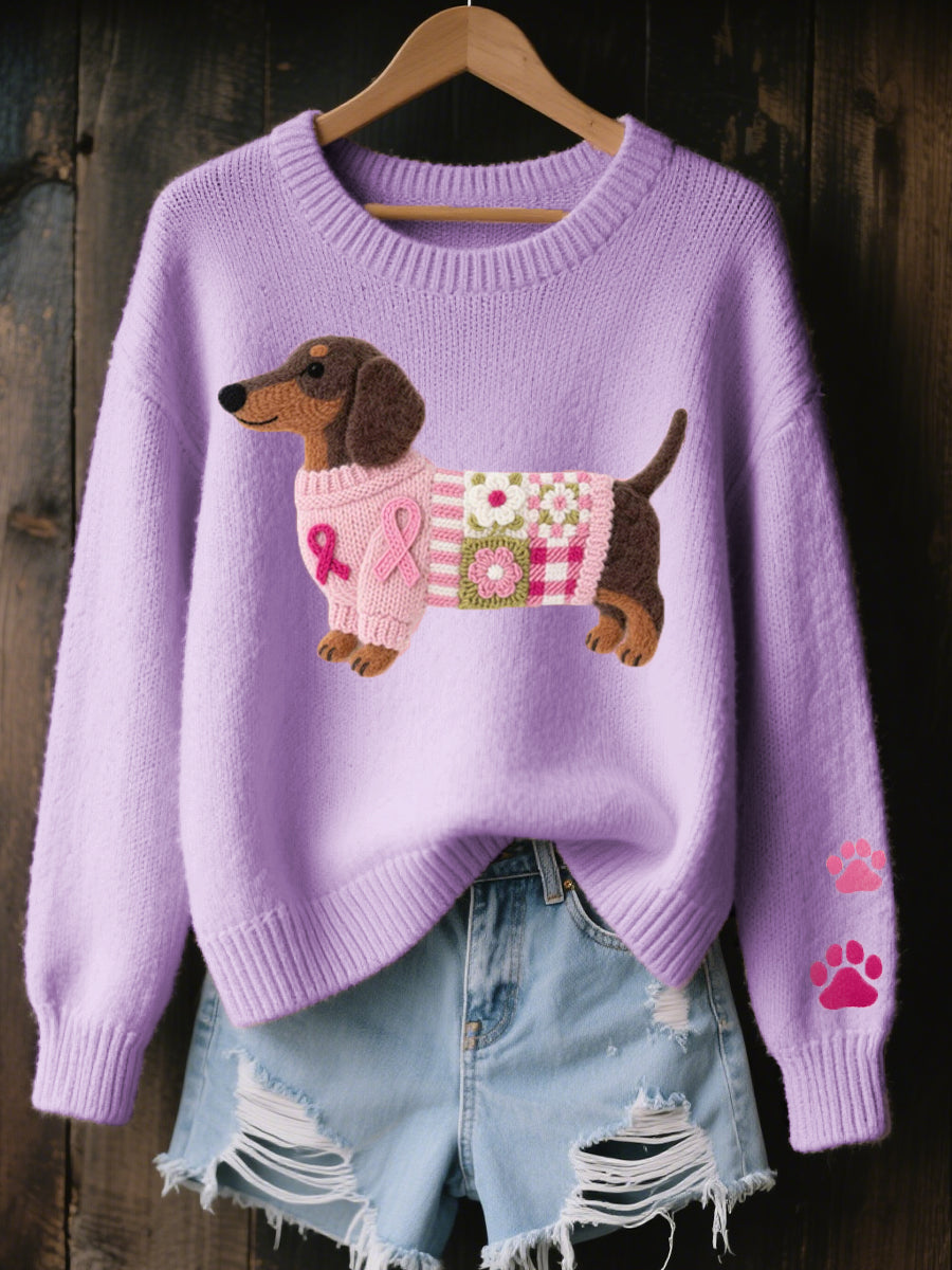 Naoni | Pull Femme Douillet avec Motif de Teckel pour un Style Unique