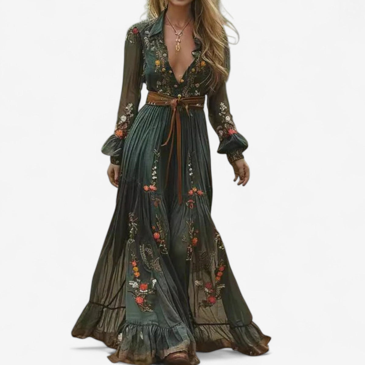 Rachel™ Robe longue brodée