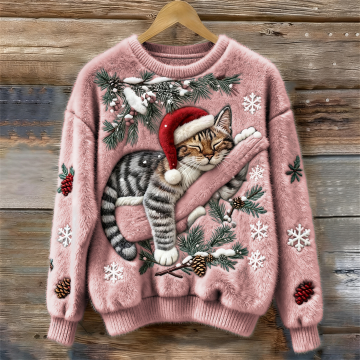 Anaëlle | Pull pour Chat de Noël Doux et Festif en Tissu Pelucheux