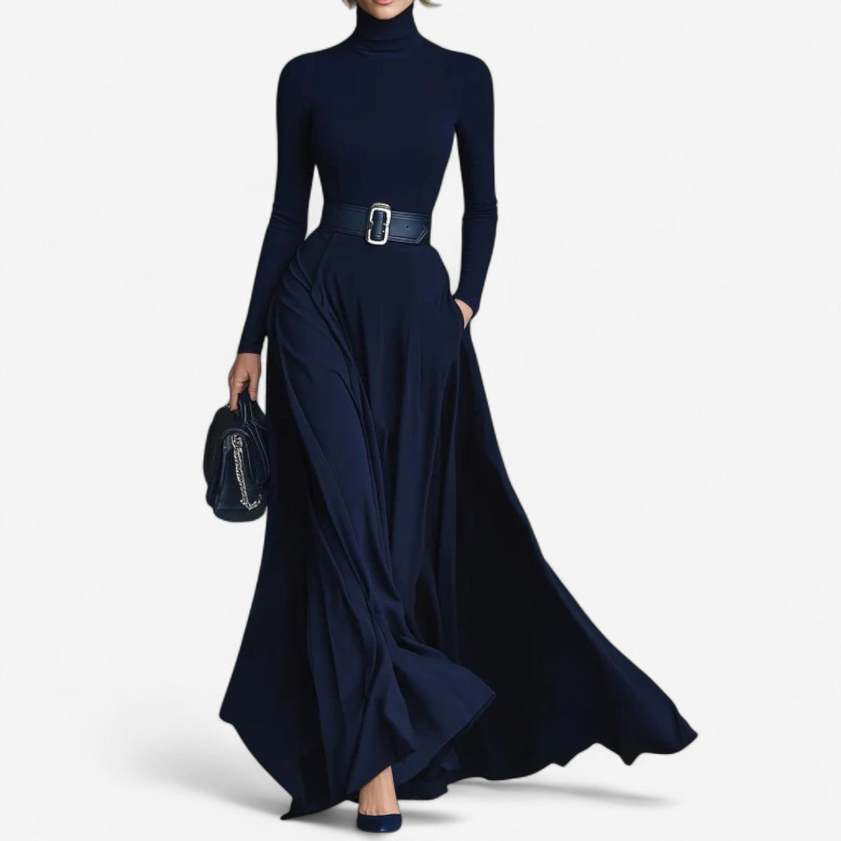 Yvelise™ Robe longue à col haut