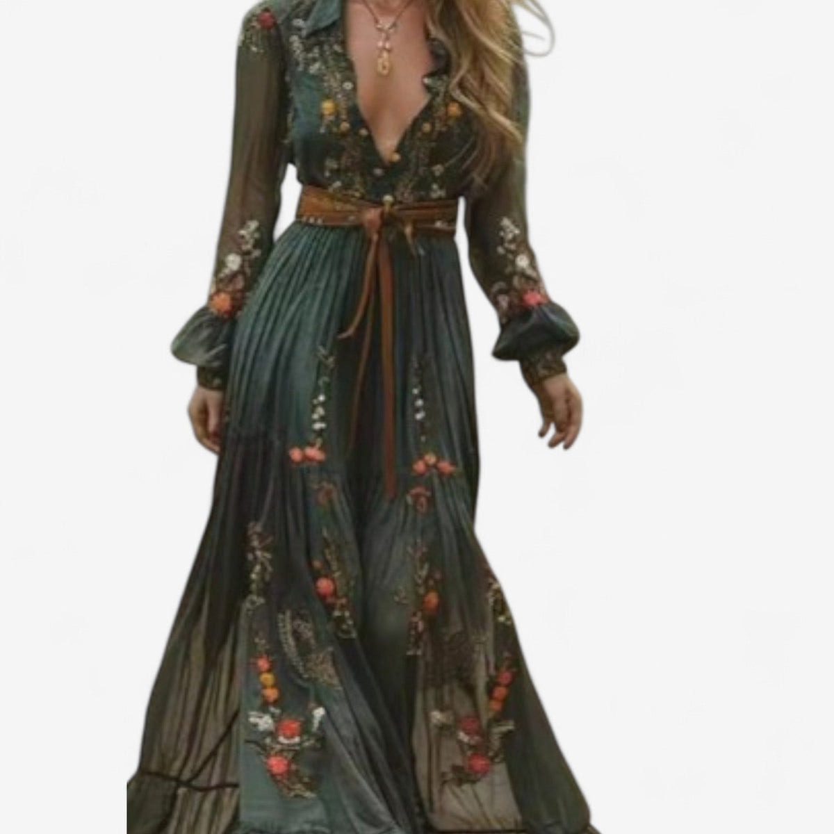 Rachel™ Robe longue brodée