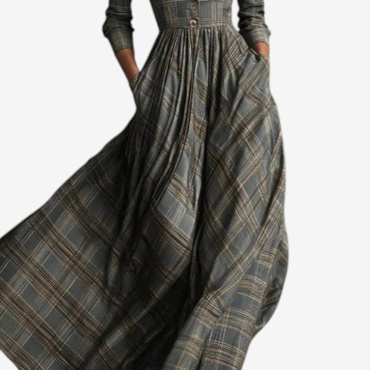 Laila™ Robe à carreaux chic