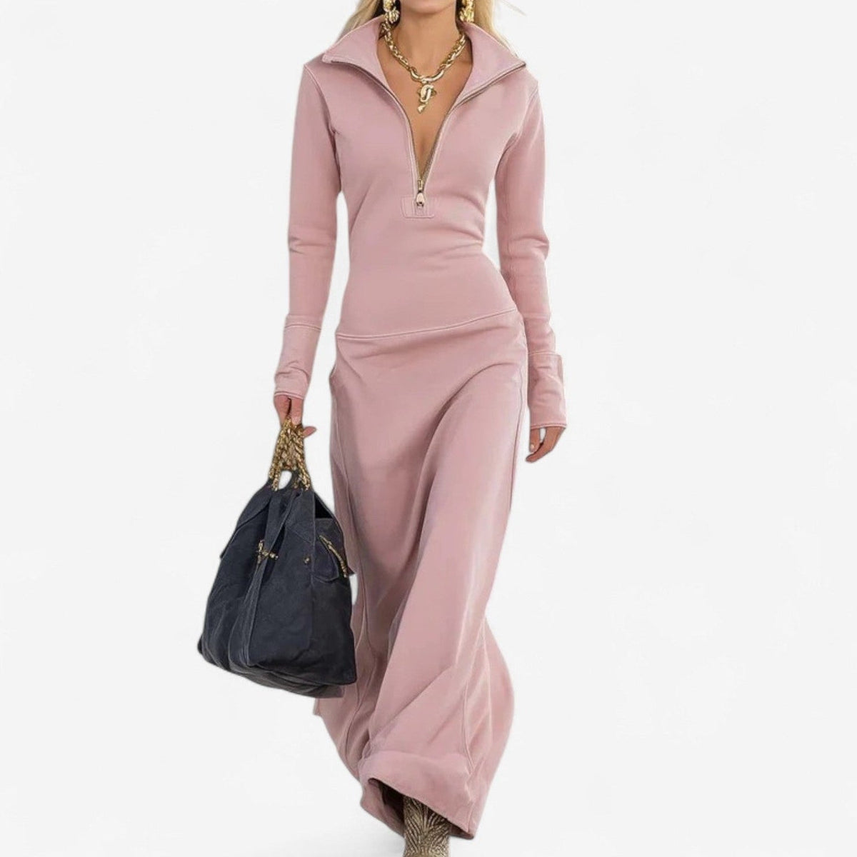 Katsiaryna™ Robe à col montant