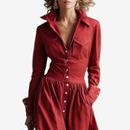 Janine™ Élégante robe avec boutons