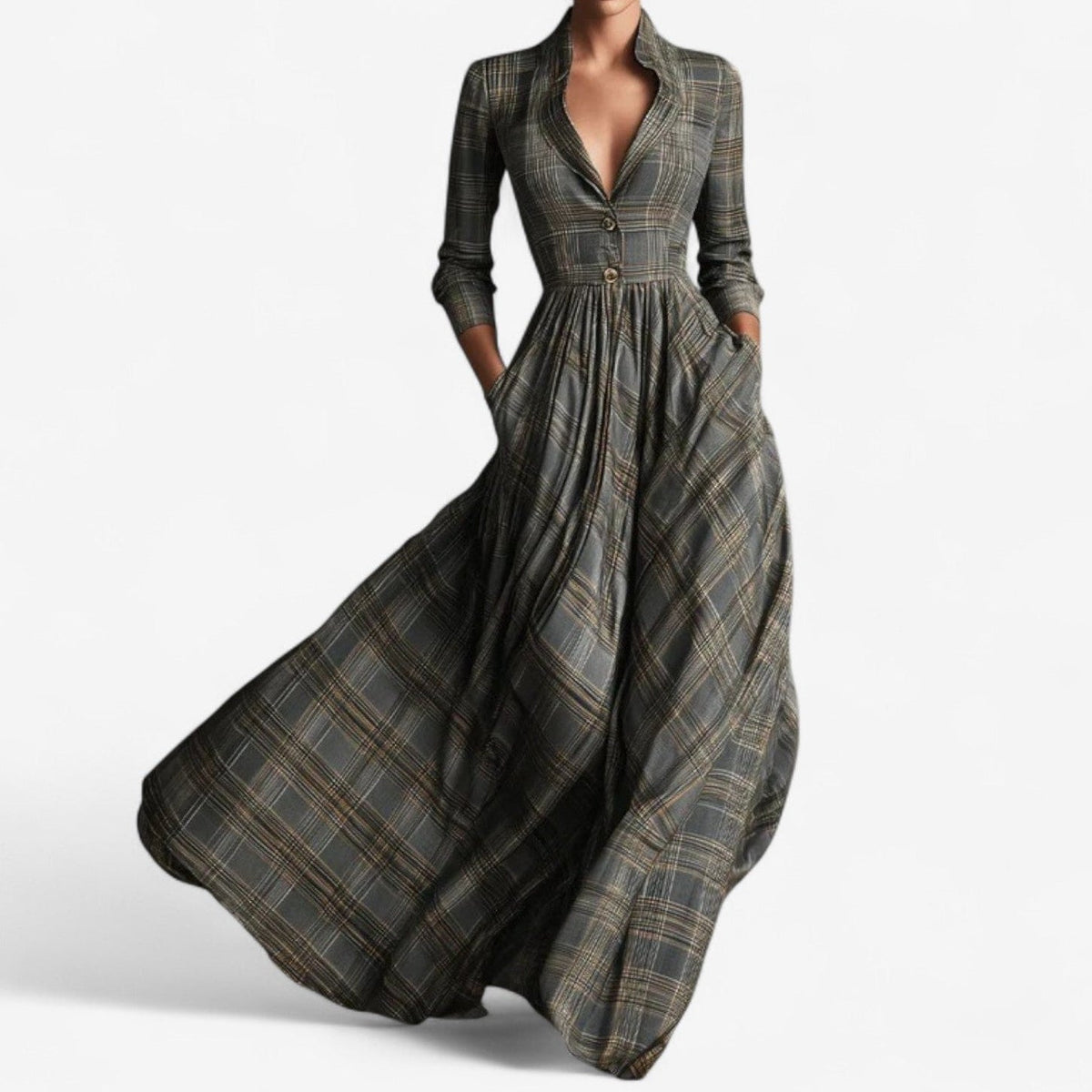 Laila™ Robe à carreaux chic
