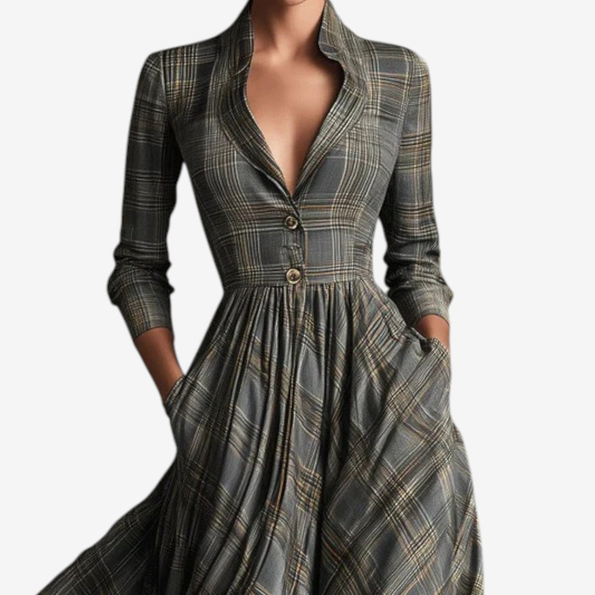 Laila™ Robe à carreaux chic